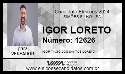 Candidato IGOR LORETO 2024 - SIMÕES FILHO - Eleições