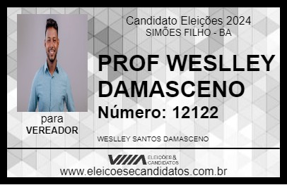 Candidato PROF WESLLEY DAMASCENO 2024 - SIMÕES FILHO - Eleições