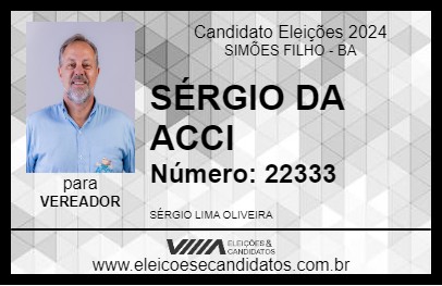 Candidato SÉRGIO DA ACCI 2024 - SIMÕES FILHO - Eleições