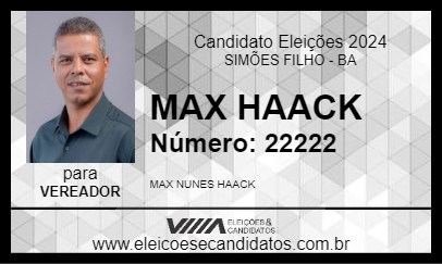 Candidato MAX HAACK 2024 - SIMÕES FILHO - Eleições