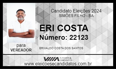 Candidato ERI COSTA 2024 - SIMÕES FILHO - Eleições