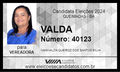 Candidato VALDA 2024 - QUEIMADAS - Eleições