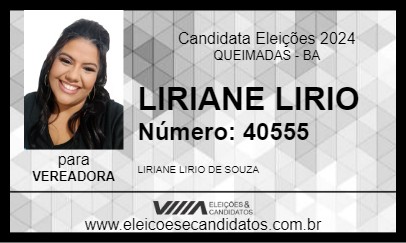 Candidato LIRIANE LIRIO 2024 - QUEIMADAS - Eleições