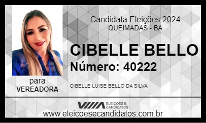 Candidato CIBELLE BELLO 2024 - QUEIMADAS - Eleições