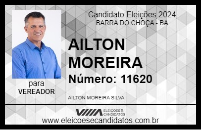 Candidato AILTON MOREIRA 2024 - BARRA DO CHOÇA - Eleições