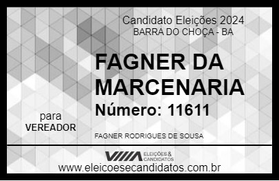 Candidato FAGNER DA MARCENARIA 2024 - BARRA DO CHOÇA - Eleições