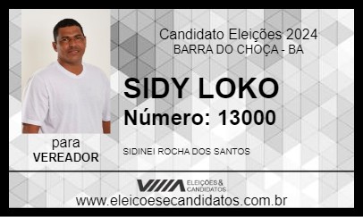 Candidato SIDY LOKO 2024 - BARRA DO CHOÇA - Eleições