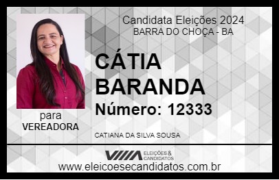 Candidato CÁTIA BARANDA 2024 - BARRA DO CHOÇA - Eleições