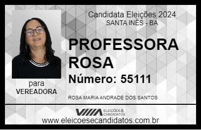 Candidato PROFESSORA ROSA 2024 - SANTA INÊS - Eleições