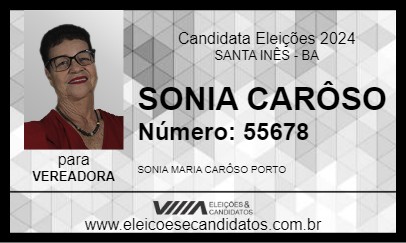 Candidato SONIA CARÔSO 2024 - SANTA INÊS - Eleições