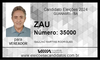 Candidato ZAU 2024 - GUANAMBI - Eleições