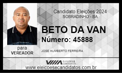 Candidato BETO DA VAN 2024 - SOBRADINHO - Eleições