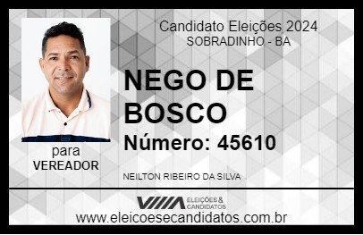 Candidato NEGO DE BOSCO 2024 - SOBRADINHO - Eleições