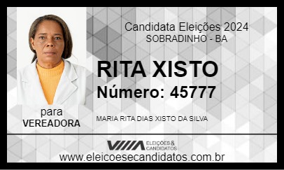 Candidato RITA XISTO 2024 - SOBRADINHO - Eleições