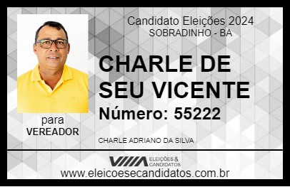 Candidato CHARLE DE SEU VICENTE 2024 - SOBRADINHO - Eleições