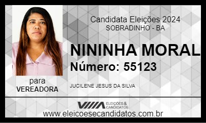 Candidato NININHA MORAL 2024 - SOBRADINHO - Eleições