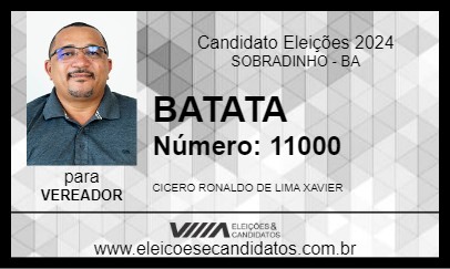 Candidato BATATA 2024 - SOBRADINHO - Eleições