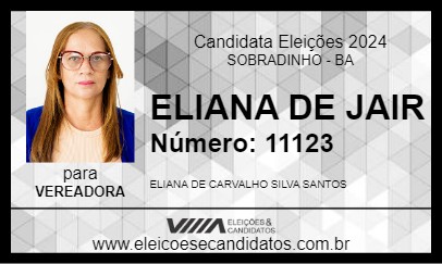 Candidato ELIANA DE JAIR 2024 - SOBRADINHO - Eleições