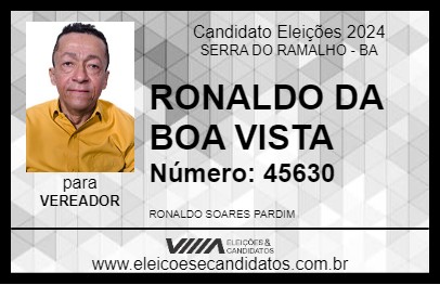 Candidato RONALDO DA BOA VISTA 2024 - SERRA DO RAMALHO - Eleições