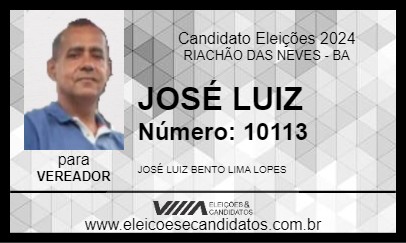 Candidato JOSÉ LUIZ 2024 - RIACHÃO DAS NEVES - Eleições