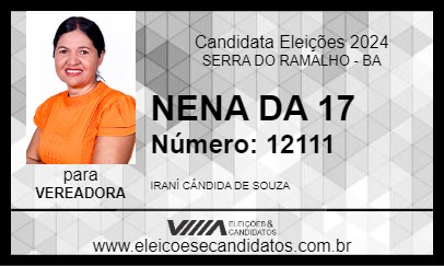 Candidato NENA DA 17 2024 - SERRA DO RAMALHO - Eleições