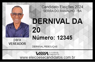 Candidato DERNIVAL DA 20 2024 - SERRA DO RAMALHO - Eleições