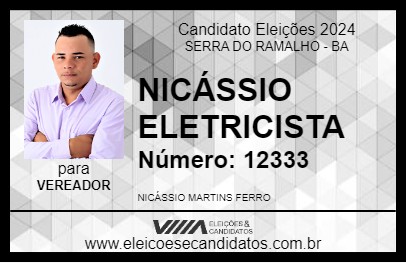 Candidato NICÁSSIO ELETRICISTA 2024 - SERRA DO RAMALHO - Eleições