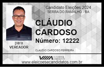 Candidato CLÁUDIO CARDOSO 2024 - SERRA DO RAMALHO - Eleições