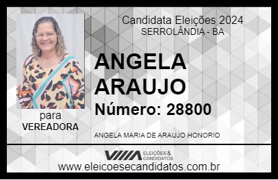 Candidato ANGELA  ARAUJO 2024 - SERROLÂNDIA - Eleições