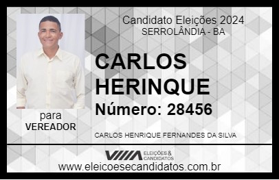 Candidato CARLOS HERINQUE 2024 - SERROLÂNDIA - Eleições