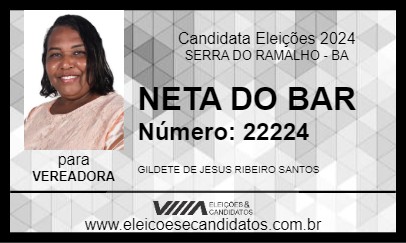 Candidato NETA DO BAR 2024 - SERRA DO RAMALHO - Eleições