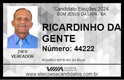 Candidato RICARDINHO DA GENTE 2024 - BOM JESUS DA LAPA - Eleições