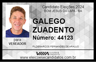 Candidato GALEGO ZUADENTO 2024 - BOM JESUS DA LAPA - Eleições