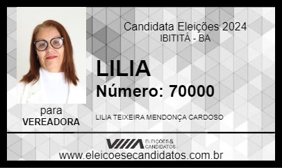 Candidato LILIA 2024 - IBITITÁ - Eleições