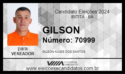 Candidato GILSON 2024 - IBITITÁ - Eleições