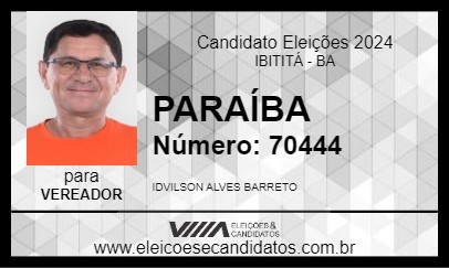 Candidato PARAÍBA 2024 - IBITITÁ - Eleições