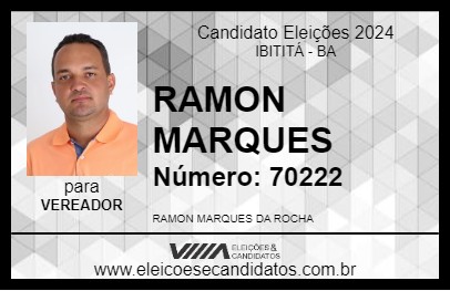 Candidato RAMON MARQUES 2024 - IBITITÁ - Eleições