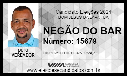 Candidato NEGÃO DO BAR 2024 - BOM JESUS DA LAPA - Eleições