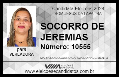 Candidato SOCORRO DE JEREMIAS 2024 - BOM JESUS DA LAPA - Eleições