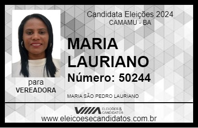 Candidato MARIA  LAURIANO 2024 - CAMAMU - Eleições