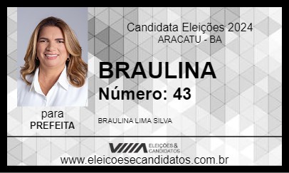 Candidato BRAULINA 2024 - ARACATU - Eleições