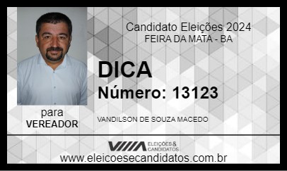 Candidato DICA 2024 - FEIRA DA MATA - Eleições