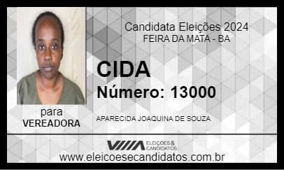 Candidato CIDA 2024 - FEIRA DA MATA - Eleições