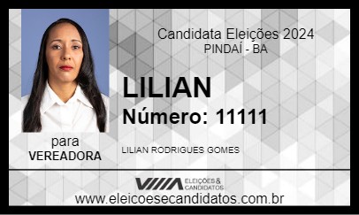 Candidato LILIAN 2024 - PINDAÍ - Eleições