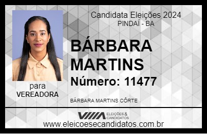 Candidato BÁRBARA MARTINS 2024 - PINDAÍ - Eleições