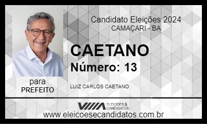 Candidato CAETANO 2024 - CAMAÇARI - Eleições