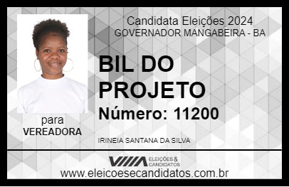 Candidato BIL DO PROJETO 2024 - GOVERNADOR MANGABEIRA - Eleições