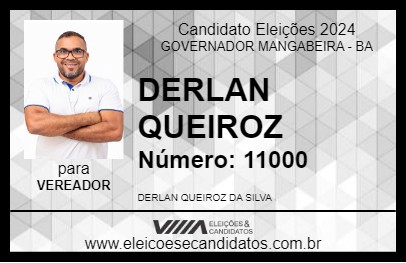 Candidato DERLAN QUEIROZ 2024 - GOVERNADOR MANGABEIRA - Eleições