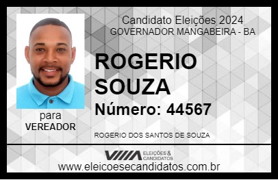 Candidato ROGERIO SOUZA 2024 - GOVERNADOR MANGABEIRA - Eleições