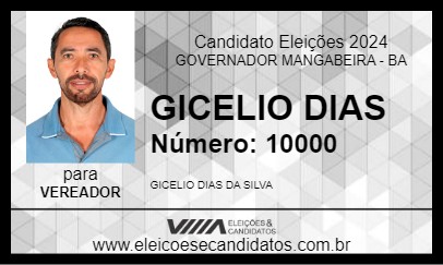 Candidato GICELIO DIAS 2024 - GOVERNADOR MANGABEIRA - Eleições